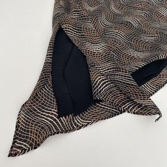 Vintage 90's Y2K Brown Whimsigoth Fairy Grunge Asymmetrical Hem Slip Dress Sz 4 - Picture 15 of 16